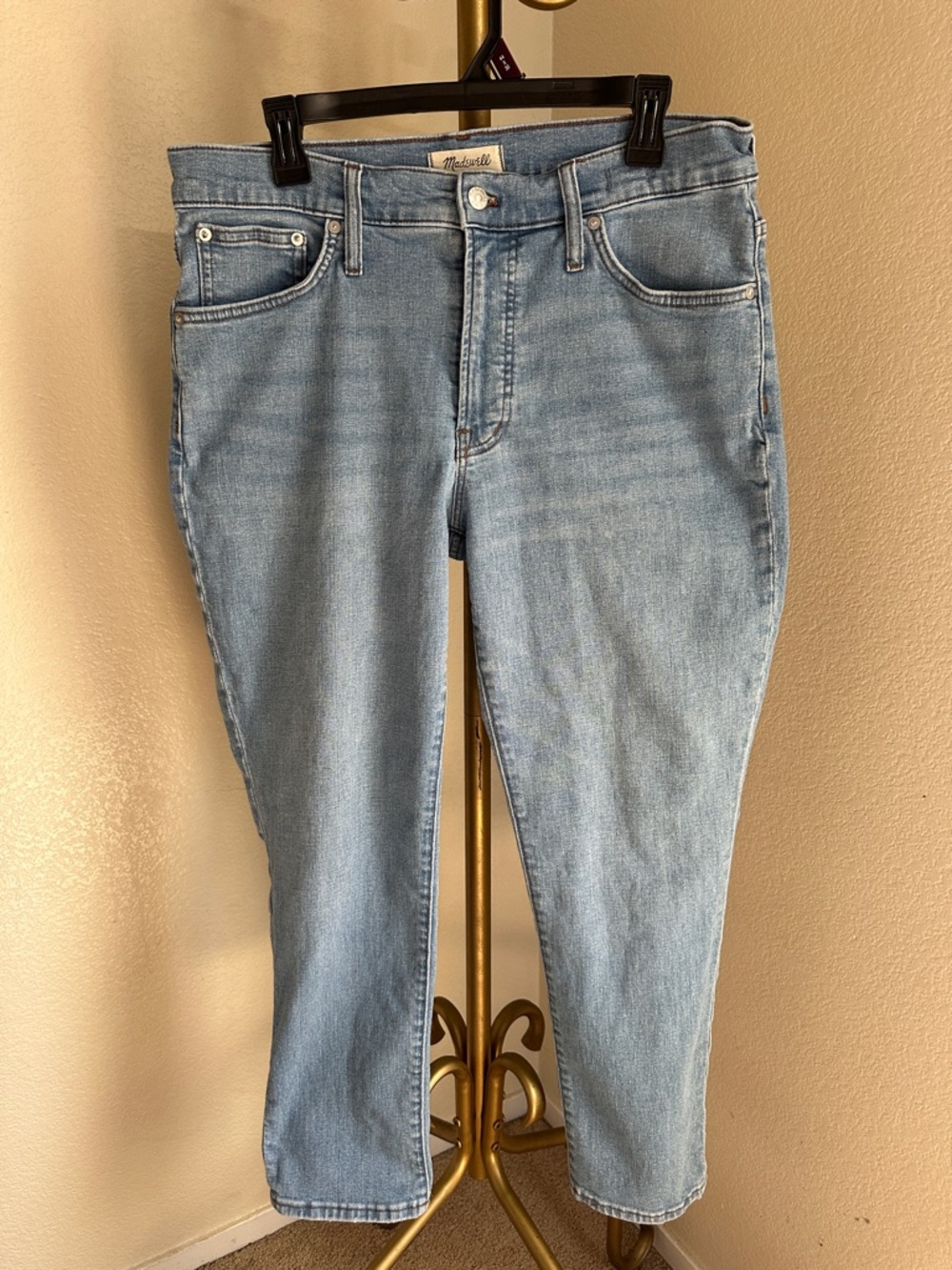 Madewell Light Blue Cropped Straight Jeans